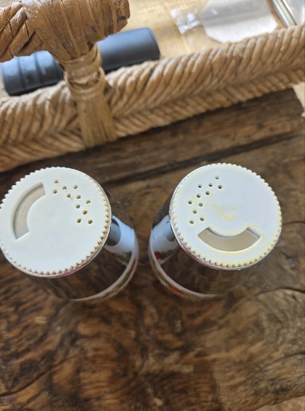 Vintage GEMCO Salt and Pepper Shakers with Chrome Caps